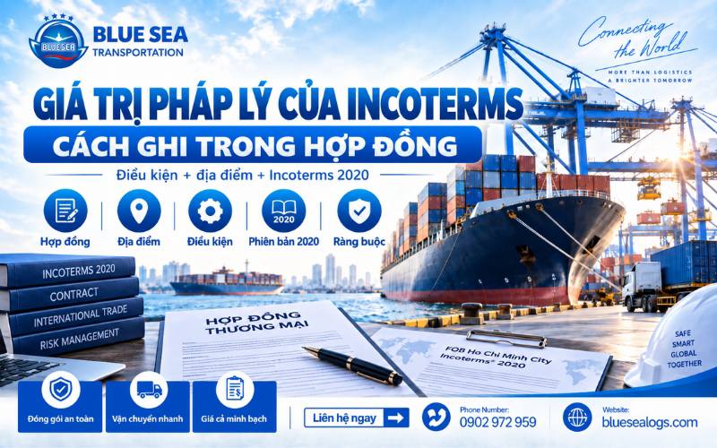 Ghi điều kiện Incoterms kèm địa điểm giao hàng và phiên bản trong hợp đồng mua bán