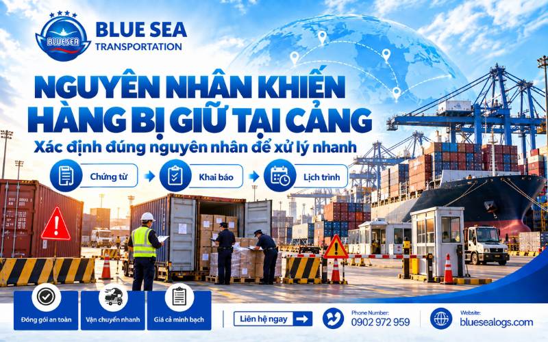 Nguyên nhân phổ biến khiến hàng bị giữ tại cảng do chứng từ, mã HS, kiểm tra chuyên ngành, D/O, phân luồng đỏ