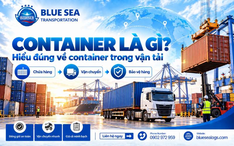 Container là thùng thép tiêu chuẩn ISO dùng vận chuyển hàng hoá đa phương thức