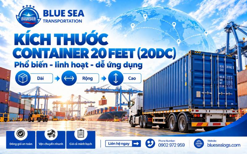 Kích thước container 20 feet các loại – khô, lạnh, Flat Rack, Open Top, cao