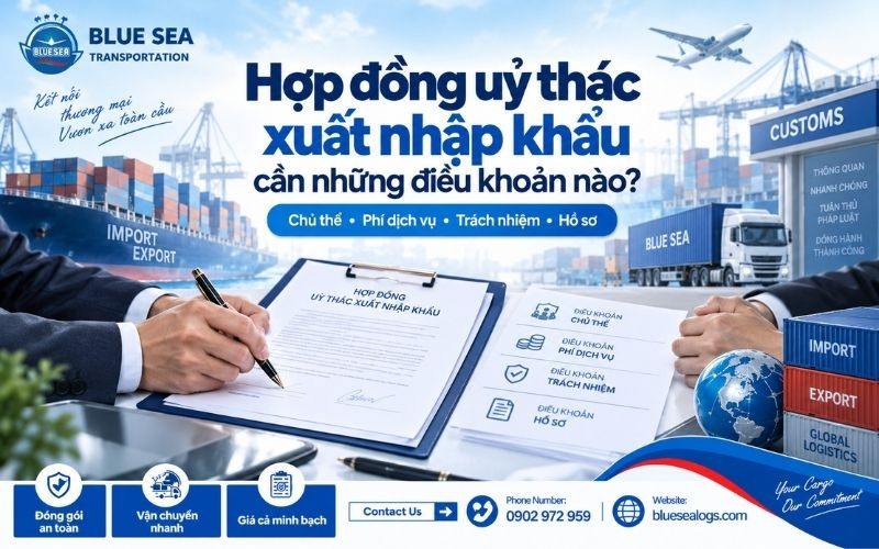 Mẫu hợp đồng ủy thác xuất nhập khẩu với các điều khoản pháp lý về hoa hồng và trách nhiệm