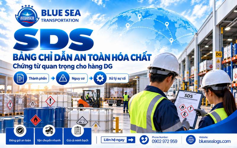 MSDS SDS bảng chỉ dẫn an toàn hóa chất và mục 14 thông tin vận chuyển