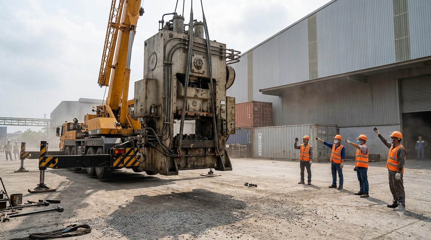 Máy móc công nghiệp được nâng hạ