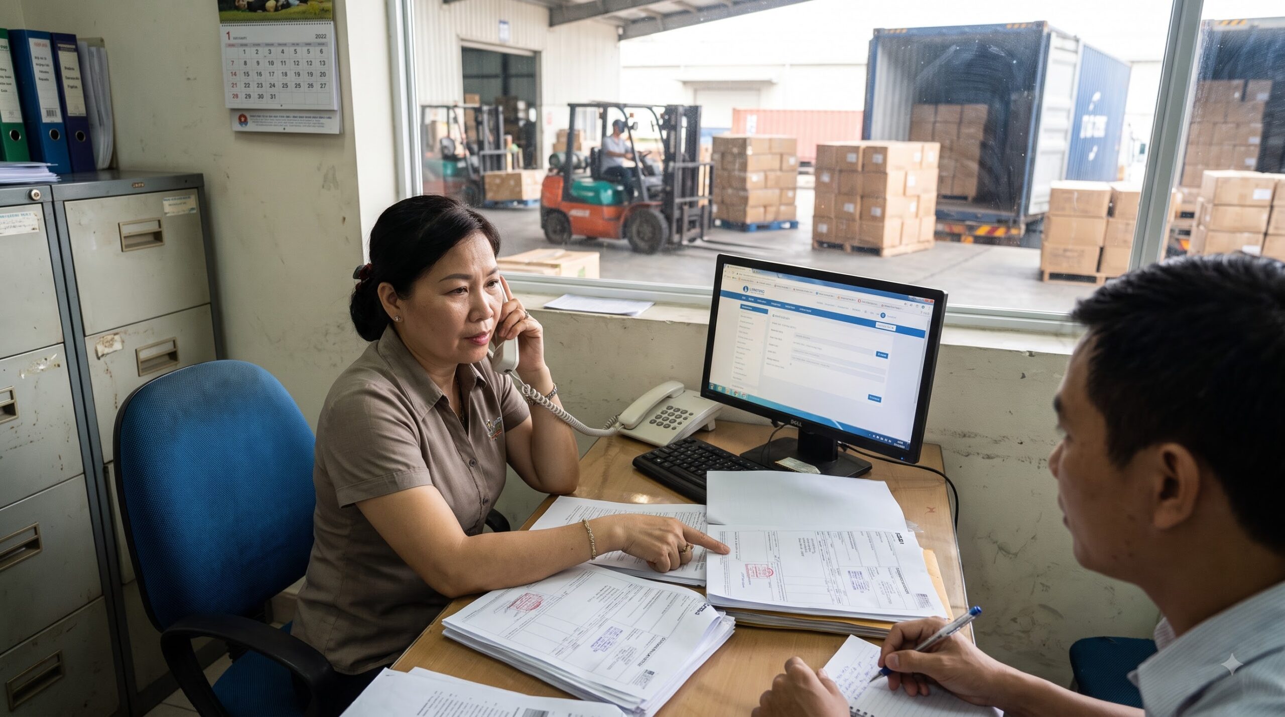 Doanh nghiệp nhập khẩu phối hợp kiểm tra chứng từ và nhận hàng