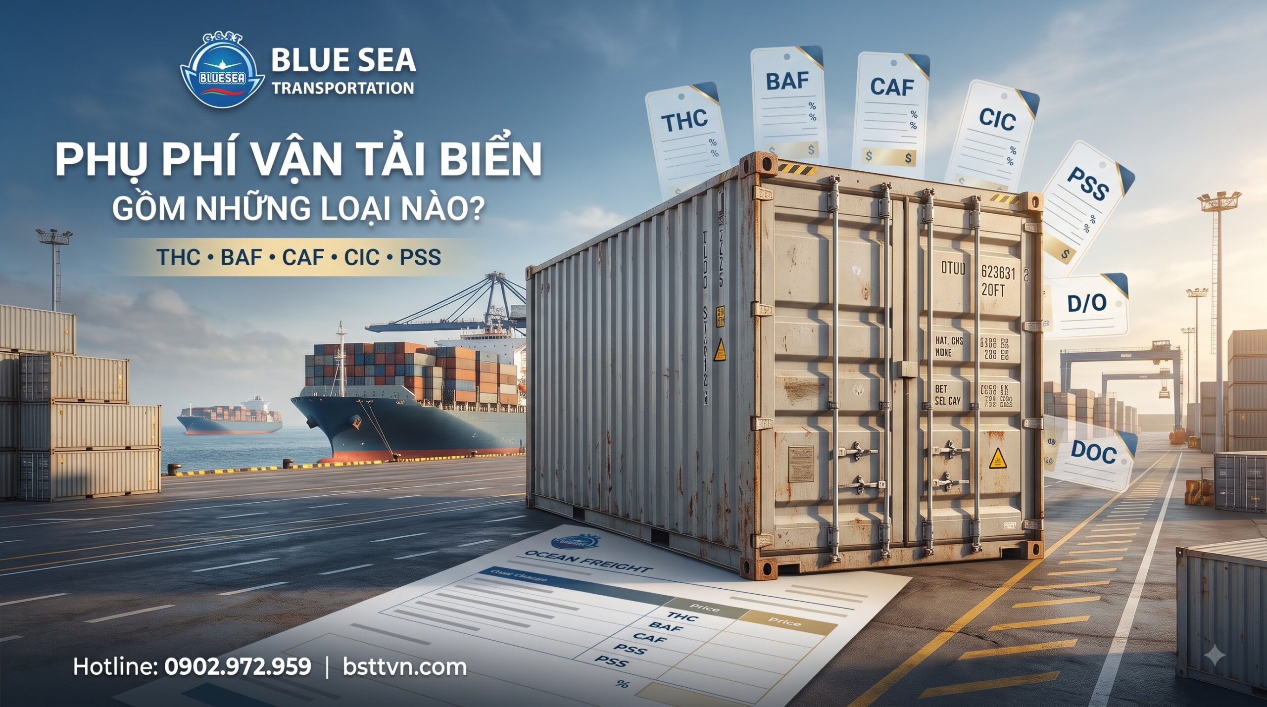 Phụ phí vận tải biển gồm những loại nào?