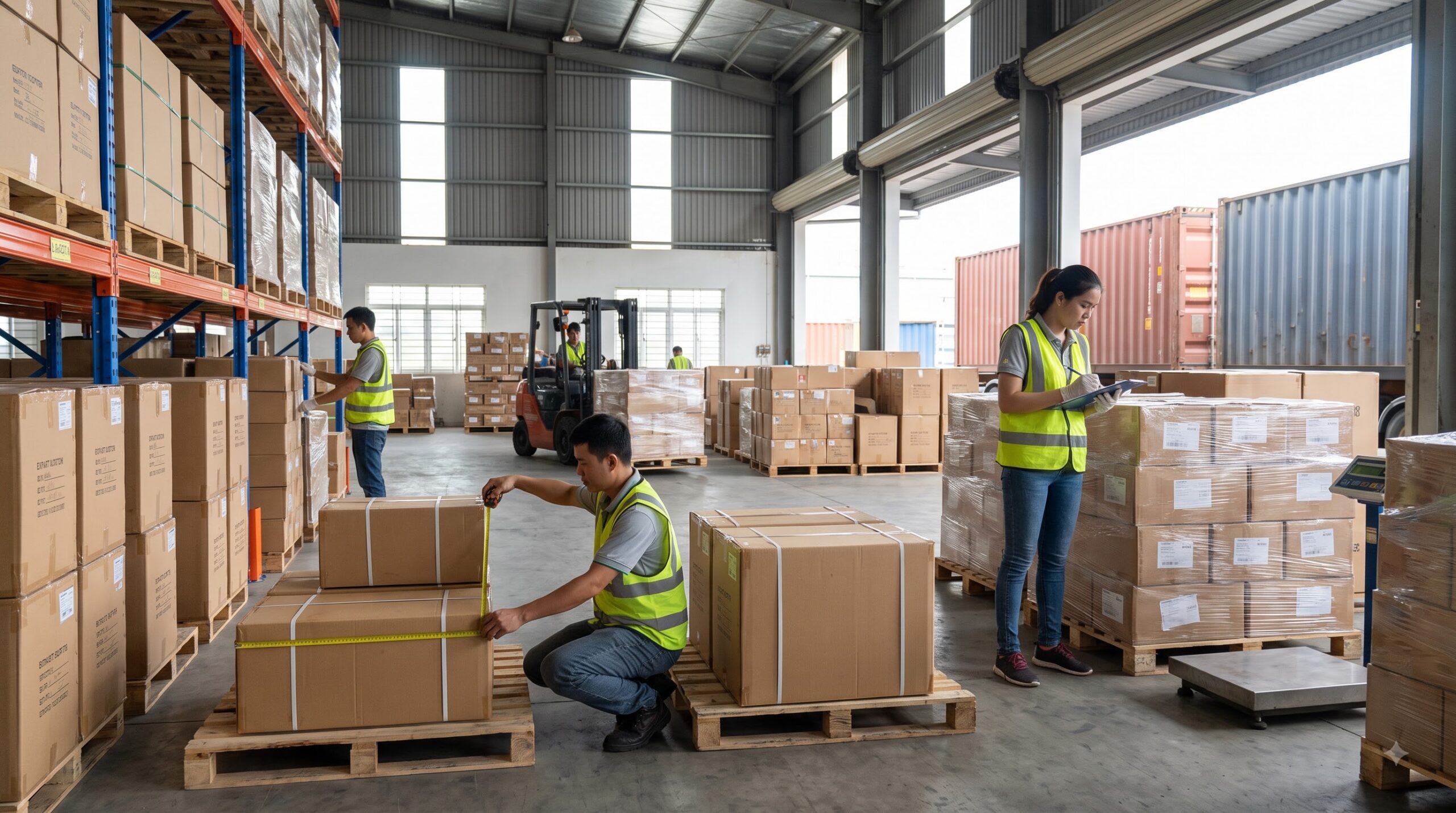 Kiểm tra trọng lượng và kích thước kiện hàng khi lập Packing List