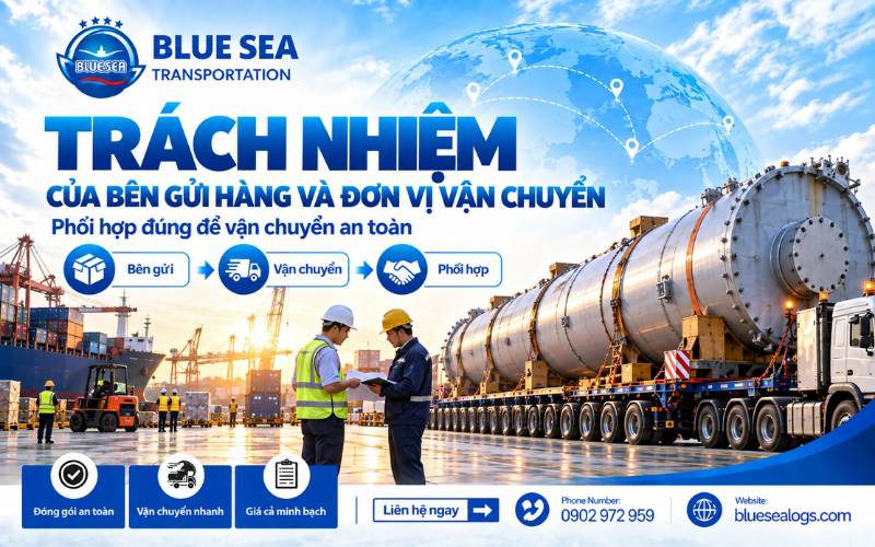 Trách nhiệm của bên gửi hàng và đơn vị vận chuyển hàng siêu trường siêu trọng