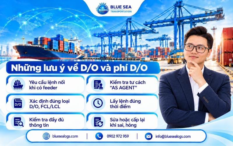 Những lưu ý về D/O như lệnh nối của feeder và D/O của forwarder khi nhận hàng