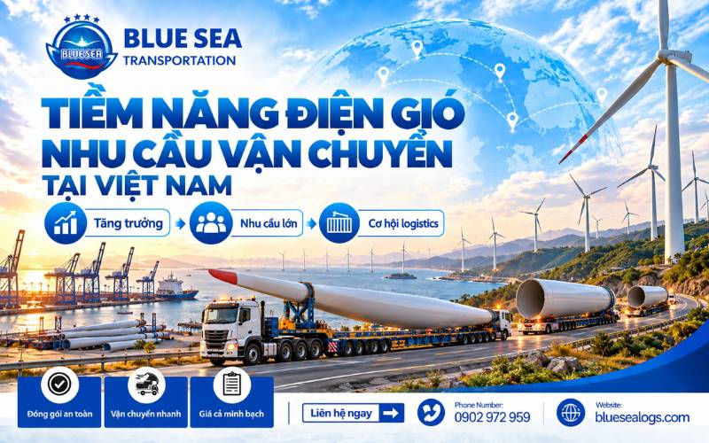 Tiềm năng điện gió tại Việt Nam và nhu cầu vận chuyển thiết bị điện gió siêu trường siêu trọng