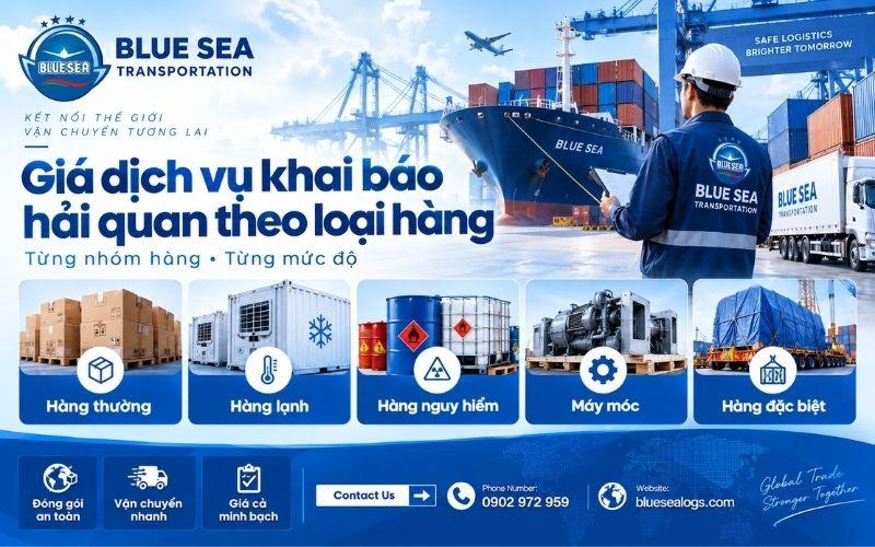 Giá dịch vụ khai báo hải quan theo loại hàng 