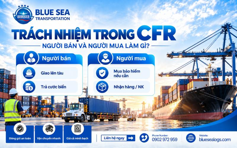 Trách nhiệm và chi phí giữa người bán và người mua theo điều kiện CFR