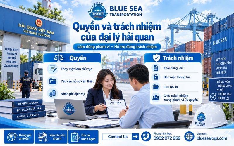 Quyền hạn và trách nhiệm pháp lý của đại lý hải quan đối với chủ hàng và cơ quan hải quan
