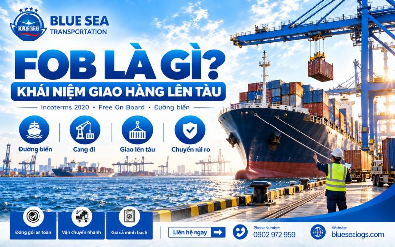 Khái niệm điều kiện giao hàng FOB Free On Board Giao hàng lên tàu trong thương mại quốc tế