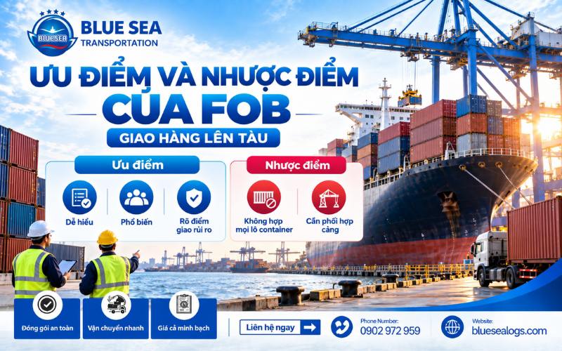 Ưu điểm và nhược điểm khi sử dụng điều kiện giao hàng FOB cho doanh nghiệp