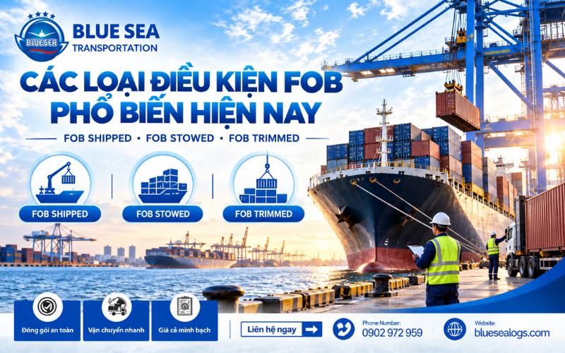 Hình thức áp dụng phổ biến của điều kiện giao hàng FOB trong vận tải biển