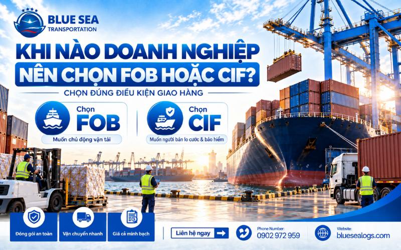 Điều kiện FOB hay CIF dựa trên năng lực logistics và quản lý rủi ro