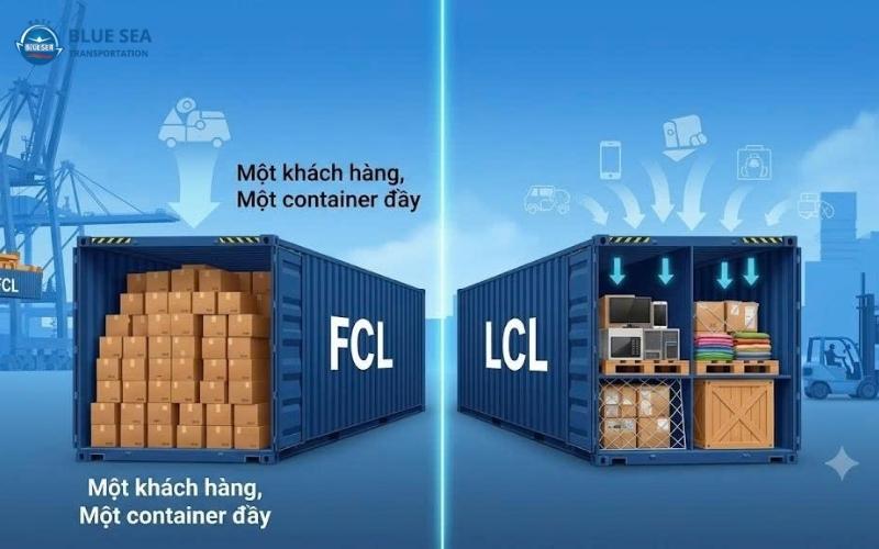 Vận chuyển hàng LCL khác FCL như thế nào?