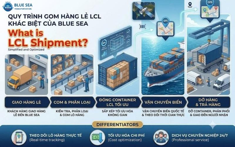 Quy trình xuất nhập khẩu vận chuyển hàng lẻ LCL chi tiết