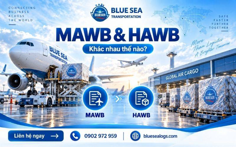 So sánh 2 loại vận đơn MAWB và HAWB khác nhau thế nào