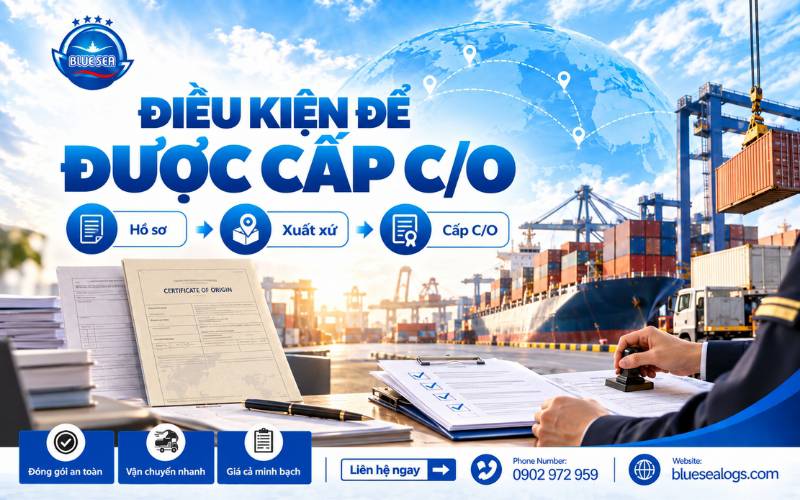 Điều kiện để được cấp C/O xuất xứ hàng hóa WO, PE, RVC, CC, CTH, CTSH