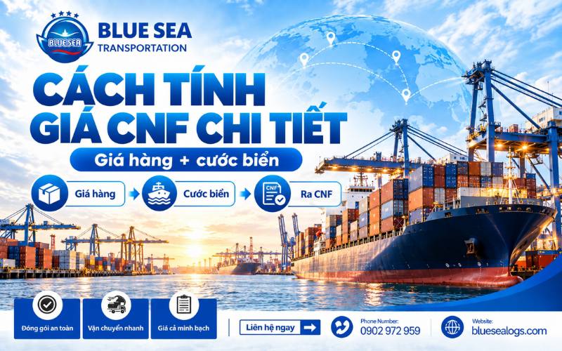 Giá CNF bằng giá FOB cộng chi phí vận chuyển đường biển Ocean Freight