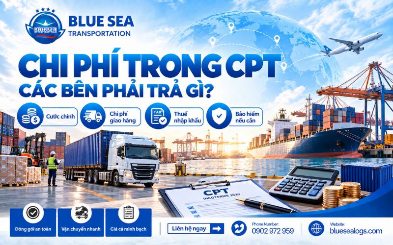 Chi phí người bán trả cước chính và người mua chịu thuế thủ tục nhập khẩu CPT