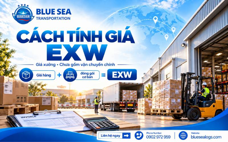 Công thức tính giá EXW bao gồm chi phí sản xuất đóng gói và lợi nhuận của nhà sản xuất