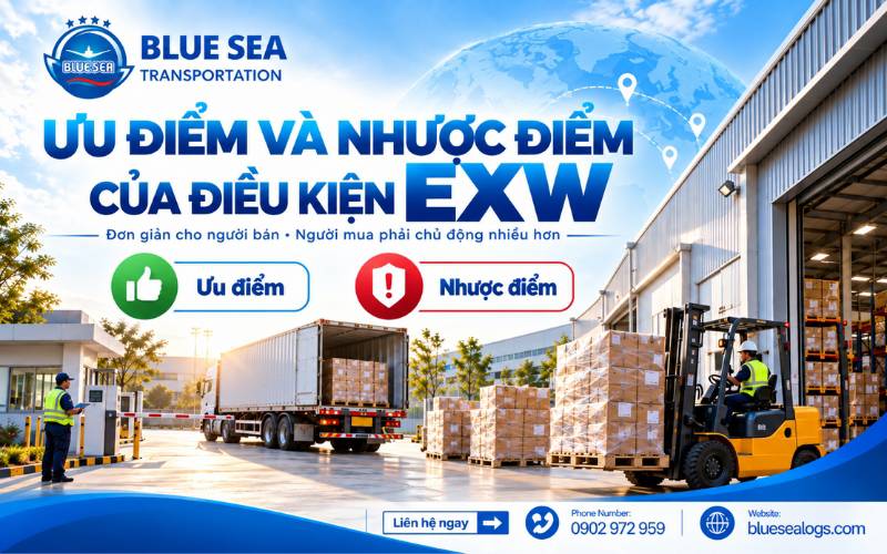 Ưu điểm và rủi ro nhược điểm đối với bên bán và bên mua khi chọn giao dịch EXW