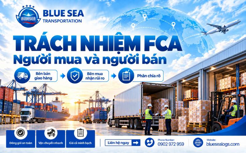 Điểm chuyển giao rủi ro FCA tại cơ sở người bán hoặc địa điểm chỉ định của người vận tải