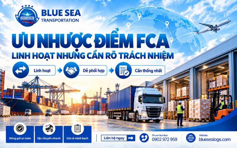 Ưu điểm linh hoạt phương thức vận tải và nhược điểm rủi ro của điều kiện FCA