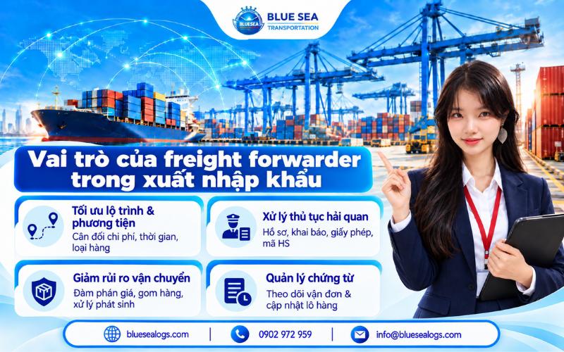 Vai trò của freight forwarder trong xuất nhập khẩu gồm lộ trình, hải quan, rủi ro và chứng từ